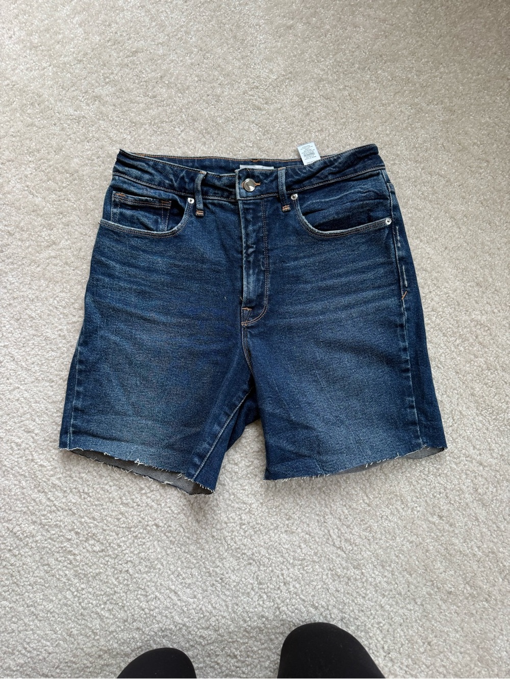 Good American Dark Blue Denim Shorts